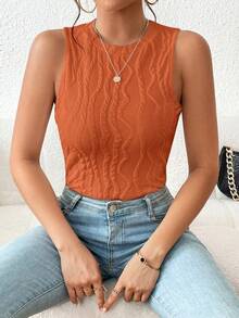 Camiseta de tirantes sólida - Naranja Quemada - Ver 1