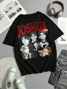 K-POP Joshua Seventeens T-Shirt, Joshua Hong 17 Concert T-Shirt, Joshua Seventeens Bootleg Tour Merchandise, Carat Tribute Custom T-Shirt, Gift For Fans - Black - View 1