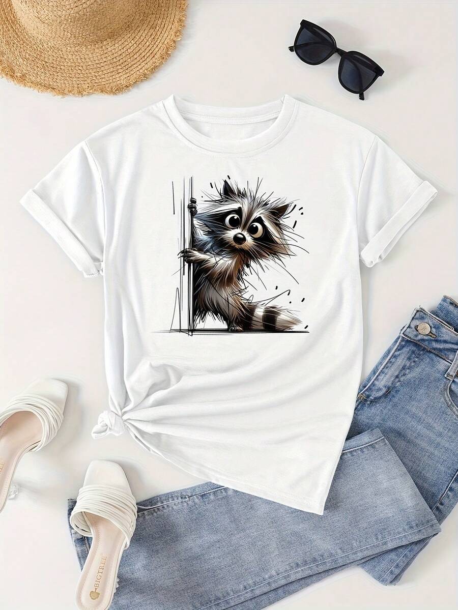 Camiseta de Espionaje - Diseño de Ratón Espía y Lupa - Manga Corta y Cuello Redondo - Top Casual de Verano para Fiestas Temáticas y Ropa casual - - Blanco - Ver 1