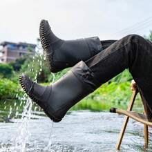 Ủng đi mưa, ủng cao su chống thấm nước, thiết kế độc đáo, thoải mái và nhẹ, ủng làm việc trong bùn, chống mài mòn và chống trượt, thích hợp cho câu cá, nông nghiệp, làm vườn, dành cho cả nam và nữ. - đen - Xem 6