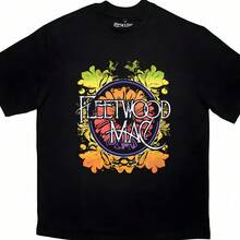 Fleetwood Circle Floral Logo Edición Limitada 999 Solo Camiseta de caja de gran tamaño - Negro - Ver 1