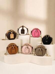 Fashion Girl Mini Round Wallet, Equipped With A Keychain And A Metal Chain Shoulder Strap, Suitable For Spring And Summer Seasons. The Wallet Is... - Multicolor - View 8