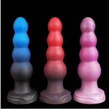 7.5" Large Silicone Anal Beads Plug Soft Big Buttplug Anal Dildo With Suction Cup, Smooth Dildo Anal Trainer Dilator Big Butt Plug Anal Sex Toys For Women Men Couples - one-size - View 5