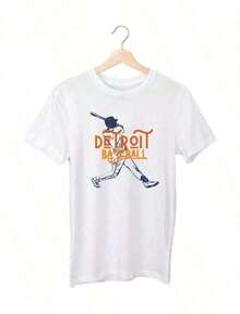 Detroit Tigers Motor City Vintage Graphic T-Shirt, Sportswear, Baseball Apparel, Detroit Tigers T-Shirt For Men And Women, Plus Size, Comfortable, Soft, Crew Neck - 白色 4 - 查看 7