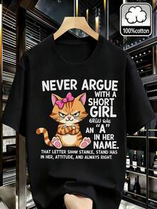 Soft, No Arguing With The Cropped T-Shirt: 100% Multicolored Round Neck T-Shirt,  Y2K Retro Style For Men And Women, New Spring/Summer Collection, Casual And Versatile, Suitable For Family Gatherings, Elegant Blouses For Women. - 黑色 - 查看 7