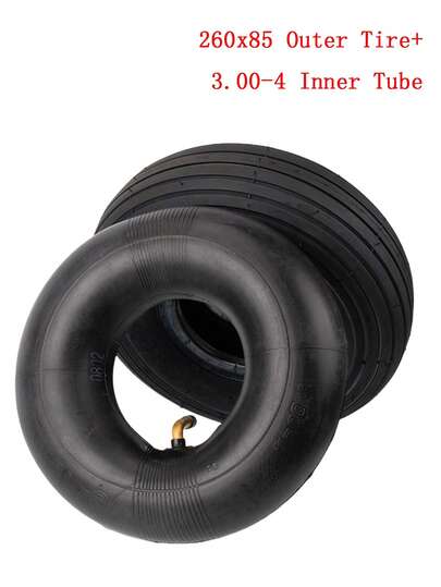 Lốp ngoài 260x85, ruột trong 3.00-4 cho xe tay ga Pocket Rocket E300 E325 EZip, xe chopper mini, xe go-kart, xe điện Bladez.