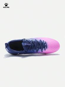 KELME Football Shoes, Men's Jidian 5.0 Mid-Range MG Professional Match Short Spikes, Adult Everyday Training Cleats - Deep Blue Fluorescent Powder - View 3