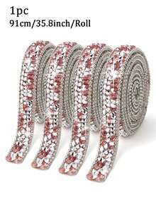 Shiny Rhinestone Strip, Resin Rhinestone Ribbon Self-Adhesive Diamond Strip Crystal Strip Glitter Diamond Waistband Sparkling Rhinestone Rope Suitable For Christmas Art Handmade Crafts Bags Phones Cars Wedding Cake Decoration, Adhesive Crystal Strip Clothing Ribbon Fashion Jewelry Decoration Accessories - Multicolor - View 16