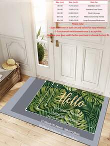 1pc Indoor/Outdoor Doormat, Tropical Turtle Shell Bamboo Palm Leaf Welcome Mat, 32"X20" Non-Slip Absorbent Entryway Rug, TPR Non-Slip Bottom, Low Profile, Washable, Dust-Proof, Suitable For Home, Corridor, Kitchen, Living Room, Stylish Decor Carpet - Green - View 3