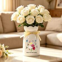 1 pièce Vase en céramique personnalisé avec papillon, personnalisable avec 1 à 8 noms, vase à fleurs de style minimaliste, décoration pour salon et chambre à coucher, vase décoratif pour meuble TV, plante hydroponique en céramique, arrangement floral créatif, centre de table pour salle à manger, décoration d'intérieur élégante, cadeau personnalisé avec nom pour amis, famille, êtres chers - Multicolore - Voir 4