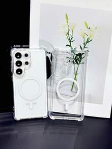 Shockproof Magnetic Transparent Magnetic Suction Phone Case, Compatible With Samsung S26/25/24/23/22/21 PLUS And Ultra, Etc., Stylish And Personalized Non-Slip Protective Case - Clear - View 2