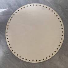 1/5件套编织篮底木质钩针配件DIY编织钩针底编织套装，DIY毛线篮钩针篮底手提包钱包底圆形 - 卡其色 - 查看 12