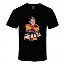 Alvaro Morata Spain Striker World Cup Unisex T-Shirt New Arrival Brand Streetwear Clothing T-Shirts For Men And Women Tops For Women, - 黑色 - 查看 1