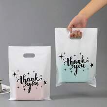 100pcs/50pcs/20pcs Bolsas de plástico negras reutilizables - Perfectas para regalos de agradecimiento, Navidad, fiestas, tiendas y boutiques - 100 blancos - Ver 3