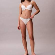 Calvin Klein Calvinklein Icon Logo Thong Underwear  Women  Panties QD5043  Thongs For Women Underwear - Snow Heather - View 3