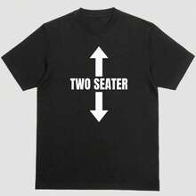 Camiseta de manga corta, TWO SEATER, Camiseta divertida para adulto, Regalo para mujer y hombre, vibes de verano - Negro - Ver 6