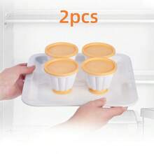 2/4/8Pcs Pudding Jelly Cake Mold, Panna Cotta Mold, Set Of 4 Cups With Lid, Bakeware For DIY Baking Tool Reusable Plastic Jelly Mold Kitchen Tool - Multicolor - View 12