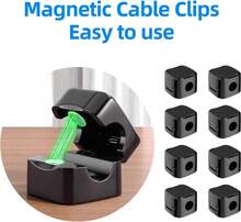 9 Pack Magnetic Cable Clips,Cord Organizer Holder,Strong Adhesive Desk Cable Management Magnetic,Cable Organizer For Home,Office,Car,Desk,Nightstand - White - View 2