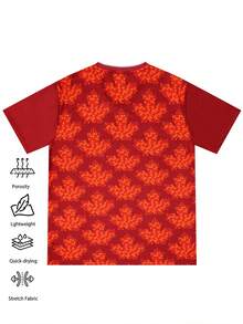 1pc Canada Style Custom Jersey For Men , Maple Leaf Soccer Football Shirt, Add Team Name Number Logo, For Club Match Day Sports - Red - View 4