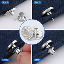 2/4pcs Jeans Button Tightener, Waist Tightener For Pants, Jeans Buttons, Waist Size Reducer For Jeans, Pants Tightener, No Sewing Required, Easy To Install - Buttons - View 7