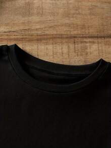 Women's Essential Casual T-Shirt, Loose And Fashionable T-Shirt With An Attractive Design, Lightweight Printed T-Shirt, Suitable For Daily Wear, Made Of Soft Cotton For Everyday Use. - 黑色 - 查看 4