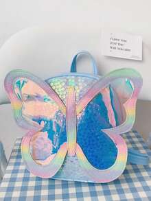 Ba lô đính sequin hình bướm mộng mơ, túi du lịch mini dễ thương hiệu Ombre Holographic dành cho bé gái. - Nhiều màu - Xem 13