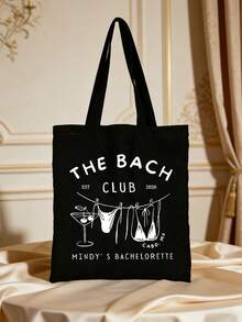 客製化 The Bach Club 托特包，個性化單身派對包，海灘度假帆布包，伴娘禮物包，女生旅行伴手禮 - 彩色 - 查看 6
