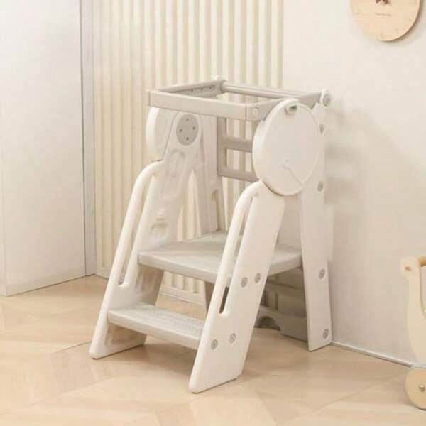 masoe Torre de pie para Niños, Torre de Aprendizaje Montessori, Riel de , Escalera Ajustable de 2 a 3 Escalones. Torre Ajustable y Antideslizante, para Fregadero de Baño y Torre de Cocina