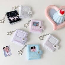 Album ảnh mini hình cánh thiên thần 2 inch có nút bấm, ví đựng thẻ học sinh/thẻ sinh viên hoạt hình dễ thương. - nhiều màu - Xem 6
