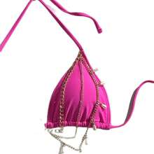 Two-Piece Solid Color Bikini, Sexy And Fashionable, Quick-Drying Swimsuit For Women. - Glitter - View 6