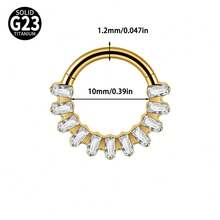 1 chiếc khuyên tai hình vuông bằng titan G23 đính đá Zirconia, khuyên tai Daith có bản lề, khuyên tai hình chữ nhật đính đá Zirconia dùng cho vách ngăn mũi, khuyên tai Tragus, Helix và sụn tai. - Như thể hiện trong hình ảnh - Xem 12
