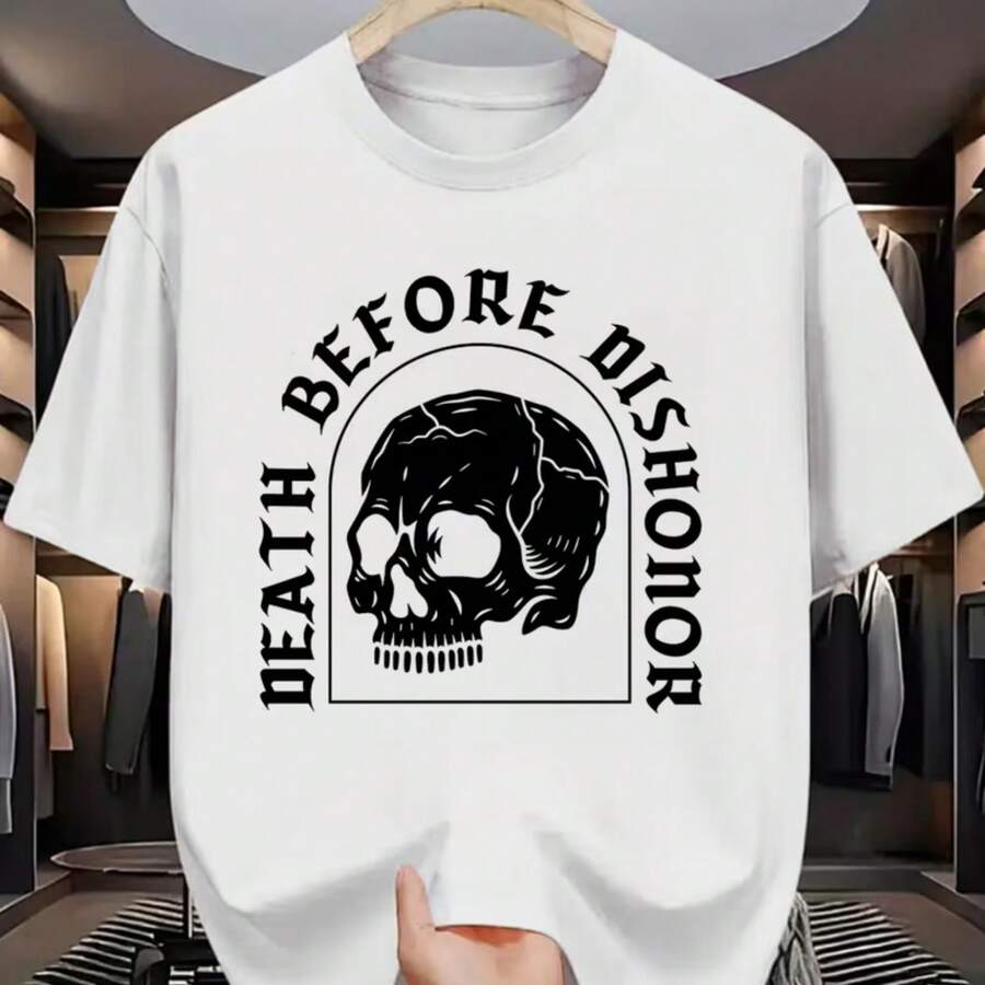 Printed T-Shirt For Men And Women - 白色 - 查看 1