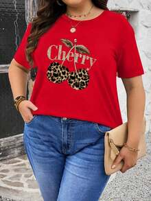 100% Cotton, 1 Piece, Plus Size - Women's Plus Size Casual Elegant Printed T-Shirt, 100% Soft Cotton, Women's Simple Solid Color T-Shirt, Loose And Slim Fit Casual Short Sleeve - 黑色 - 查看 7