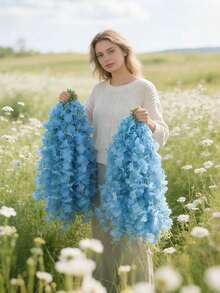 30-Piece Artificial Wisteria Hanging Garland, Silk Flower Strings, Home Decor For Parties-Perfect For Staircases, Balconies, And Dining Tables, Blue - Multicolor - View 4