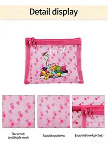 Petite pochette médicale portable en maille, imprimée avec un motif de design médical, peut être utilisée comme trousse de premiers soins, sac de rangement pour médicaments à l'extérieur et à la maison, sac organisateur de voyage, sac de maquillage, sac de rangement pour soins de la peau, sac de rangement pour huile à lèvres, également comme cadeau pour la fête des mères, cadeau d'anniversaire, sac de rangement pour la salle de bain, sac de toilette pour dortoir étudiant, ou cadeau pour l'épouse, la famille et les amis. - Multicolore - Voir 6