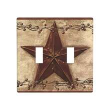 1 pieza Cubierta de placa de interruptor con estampado de estrella y bayas de granero rojo, cubierta de salida de estilo campestre para decoración del hogar, placa de pared duradera para uso doméstico - Multicolor - Ver 14