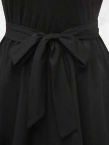 Mono informal sin mangas de unicolor para mujer - Negro 2 - Ver 3