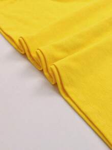 Camiseta sin mangas de verano con cuello en V y estampado floral y de plantas para mujer de moda informal - Amarillo - Ver 5