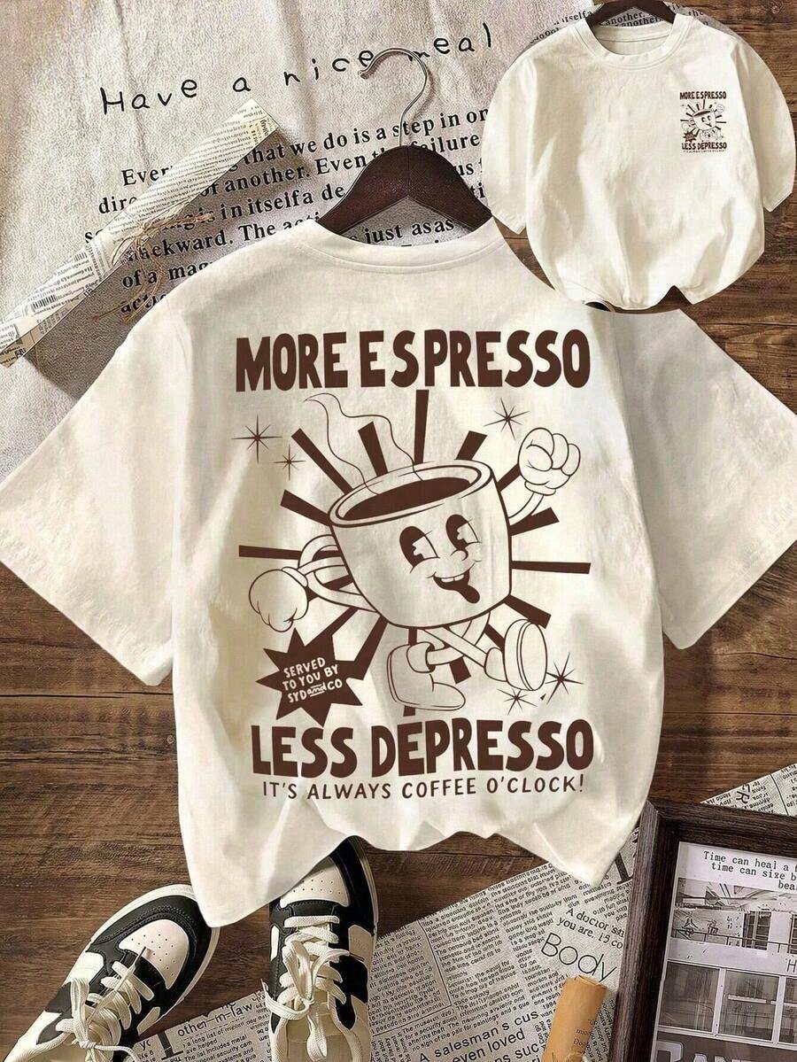 Iced Coffee And Sun T-Shirt, Iced Coffee T-Shirt, Gifts For Coffee Lovers, Summer T-Shirt, Summer Vibes T-Shirt, Coffee T-Shirt - 杏色 8 - 查看 1