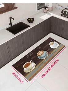 1/2 Pieces Brown Kitchen Carpet, Kitchen Floor Mat, Non-Slip Absorbent Washable Corridor Carpet, Farmhouse Style Kitchen Bar Mat. - Multicolor - View 17