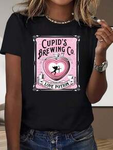 Camiseta de manga corta blanca y negra para exteriores de G Leisure Home, camiseta premium Love Potion de Cupids Brewing Co para mujer, regalo de San Valentín, camiseta romántica con gráfico lindo, regalo para fiestas navideñas. - Blanco - Ver 3