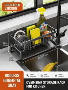 Multifunctional Sink Dish Drying Rack, Stainless Steel Cutlery Holder With Drain Basket, Suitable For Small Kitchen Space - Multicolor - View 17