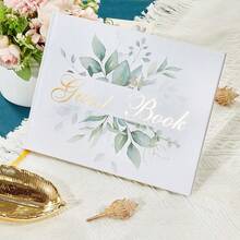 1pc Special Event Guest Book, Elegant Hardcover Booklet For Weddings, Memorials, Parties, Baby Showers, Bridal Showers Or Gift-Giving(White) - Flowers - View 3