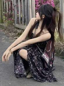 Women Long Dresses - Black - View 3