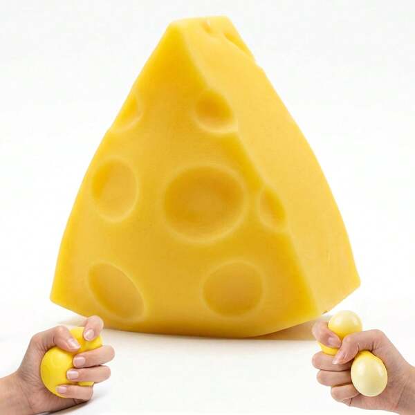 Little Triangle Cheese Squishy, Bounces Back Fast And Leaves No Stickiness, Calms Nerves, Sharpens Focus, And Relieves Anxiety, Perfect For Desks, Stockings, Classrooms, Offices, And Cubicles