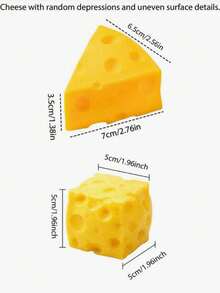 Cute Cheese Squishy,Ultra Soft Slow Rising Squishy, Perfect For Office Workers To Relieve Stress. Ideal Gift For Father's Day, Halloween, Christmas And Thanksgiving.Graduation Party Supplies,Cheese Squishy - Multicolor - View 7