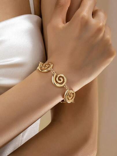 1 pieza Brazalete elegante y versátil con diseño personalizado y elegante, adecuado para el uso diario de las mujeres