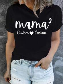 Personalized Short-Sleeved Clothing For Women - 黑色 - 查看 1