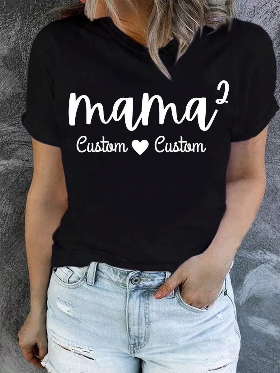 Personalized Short-Sleeved Clothing For Women - 黑色 - 查看 1