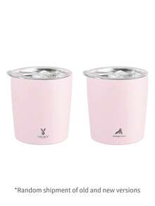 Meoky Cốc sữa/cà phê cách nhiệt chống rò rỉ 227ml - Cốc sữa/cà phê hai lớp bằng thép không gỉ, thích hợp cho đồ uống nóng và lạnh, bữa sáng. - Hồng - Xem 2